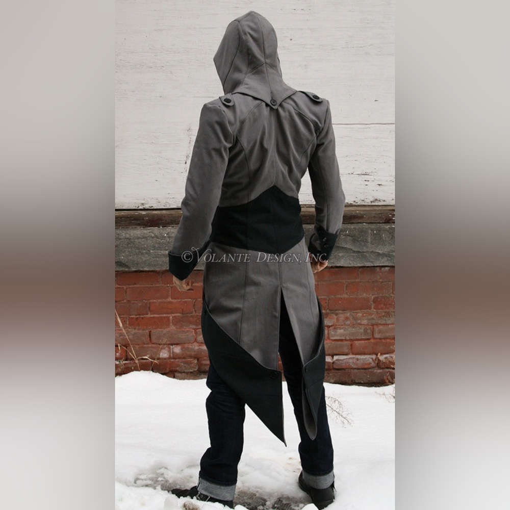 Volante Design Assassins Creed Full Denim Jacket in Gunmetal Grey